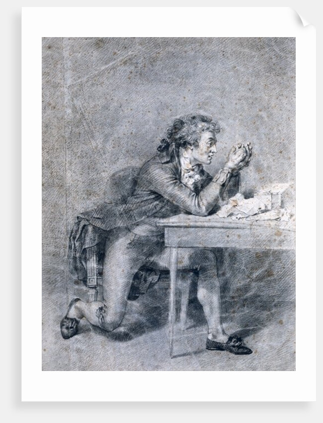 Francois Buzot contemplating a portrait miniature of Madame Roland by Etienne-Charles Leguay