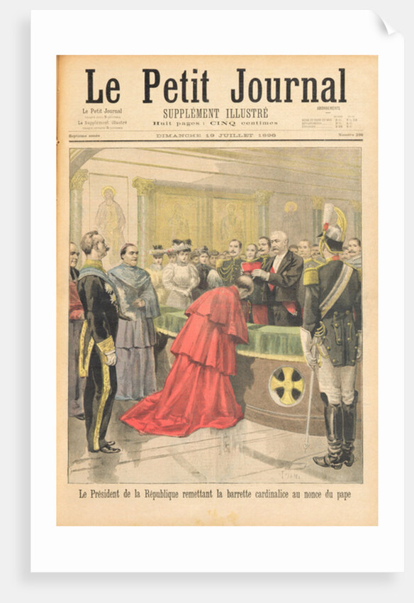 The apostolic nuncio receiving the Red Hat from the President of the French Republic by Oswaldo Tofani