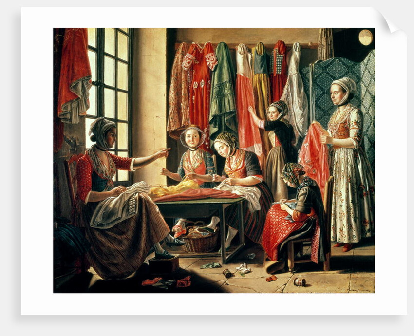 The Couturier's workshop, Arles, 1760 by Antoine Raspal