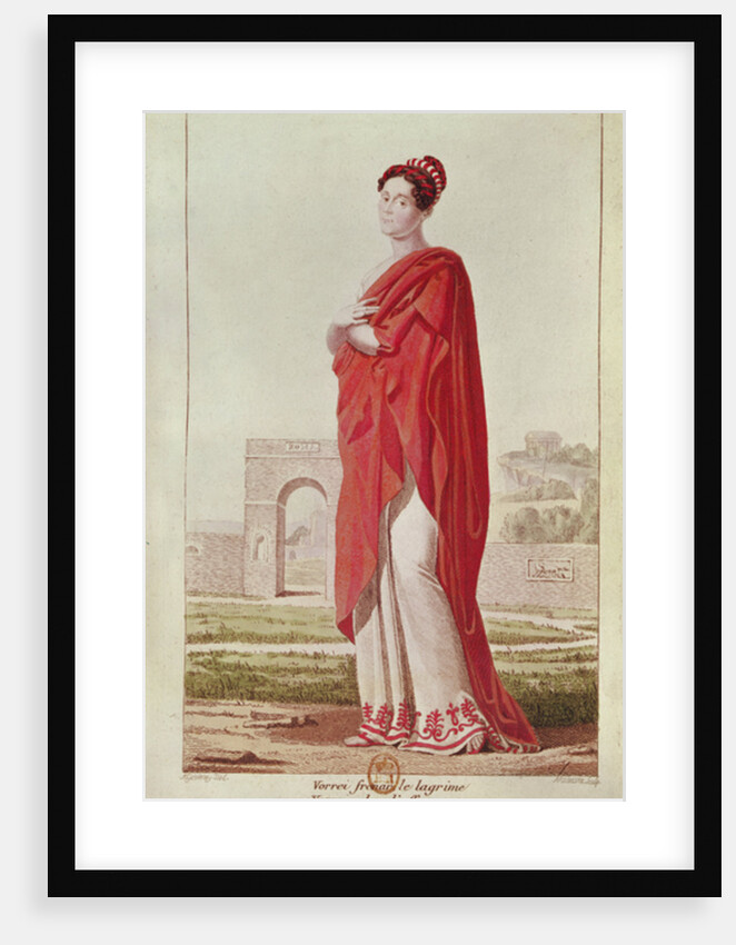 Madame Morandi in the role of Camille, from Act I Scene 2 of 'Horatii' by Pierre Corneille engraved by Pierre Maleuvre by Louis Ambroise Garneray
