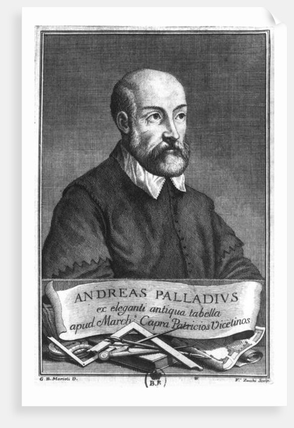 Andrea Palladio engraved by Francesco II Zucchi by Giovanni Battista Marioti