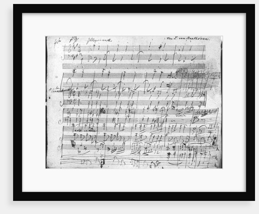 Autograph score sheet for the 10th Bagatelle opus 119 by Ludwig van Beethoven