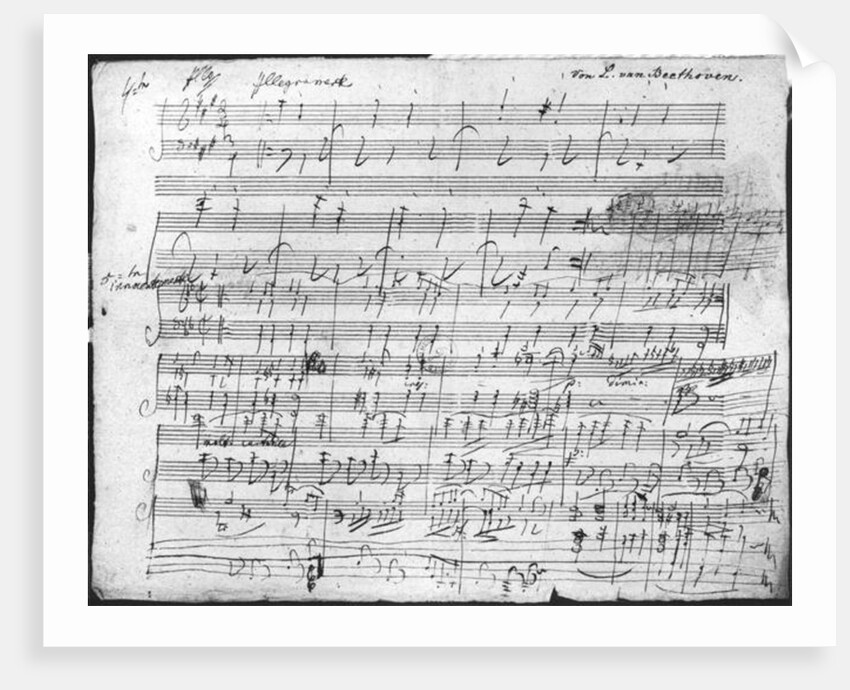 Autograph score sheet for the 10th Bagatelle opus 119 by Ludwig van Beethoven