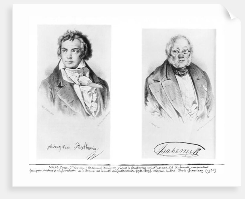 Ludwig van Beethoven and Francois-Antoine Habeneck by Ferdinand Schimon