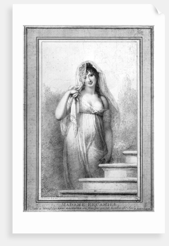 Madame Recamier engraved by Antoine or Anthony Cardon 1804 by Richard Cosway
