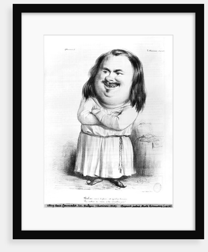 Caricature of Honore de Balzac illustration from 'Le Charivari', 1838 by French School