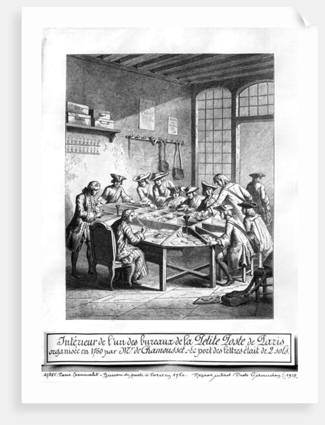 Interior of the Small Post Office in Paris in 1760 by Burn Smeeton
