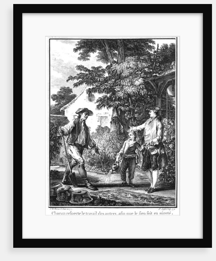 Illustration from 'L'Emile' by Jean-Jacques Rousseau engraved by Pierre Philippe Choffard published in 1779 by Jean Michel the Younger Moreau