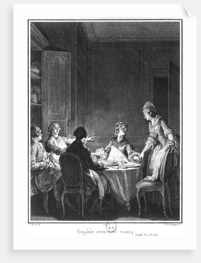 Illustration from 'L'Emile' by Jean-Jacques Rousseau engraved by Nicolas Delaunay published in 1779 by Jean Michel the Younger Moreau