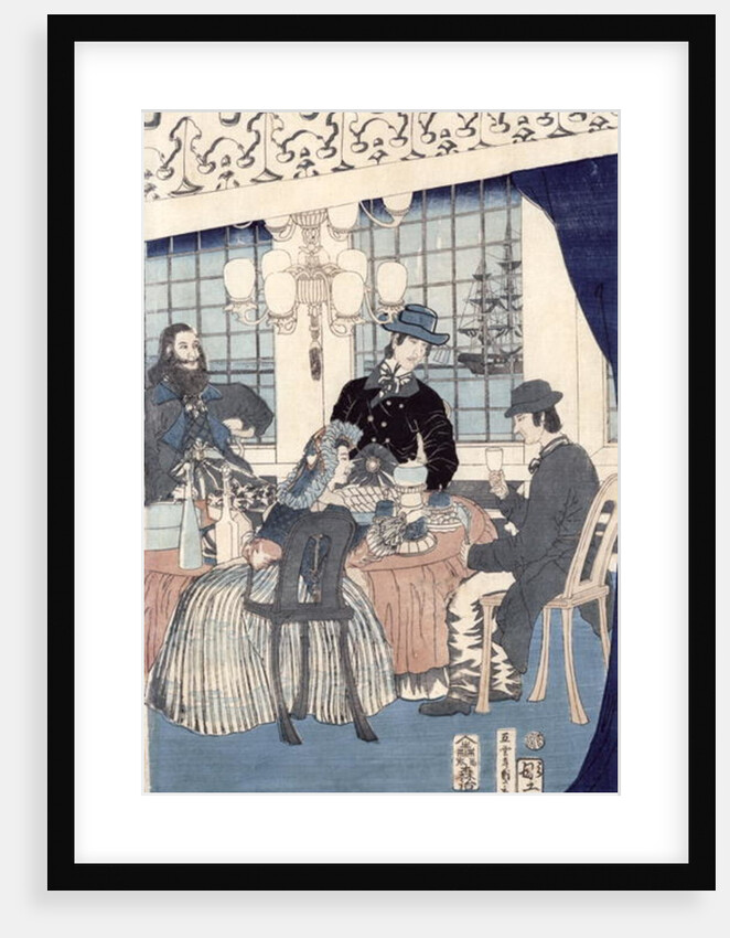 The salon of a house of foreign merchants at Yokohama, 1861 by Utagawa Sadahide