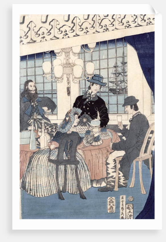 The salon of a house of foreign merchants at Yokohama, 1861 by Utagawa Sadahide