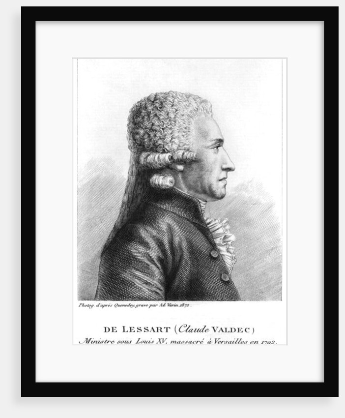 Portrait of Claude Valdec de Lessart engraved by Ad. Varin, 1872 by Edme Quenedey