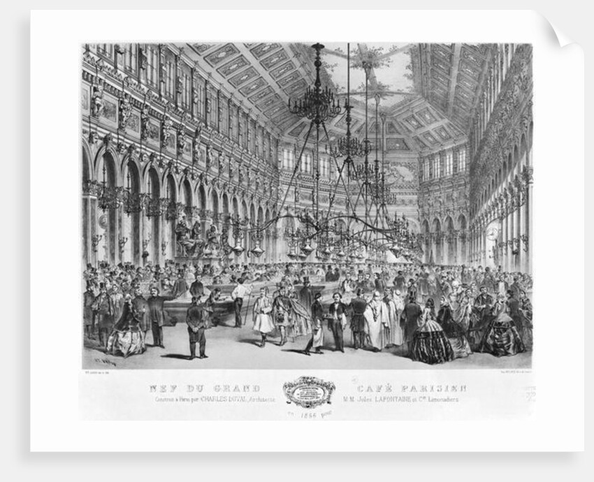 Interior of the 'Grand Cafe Parisien', Paris, 1856 by E. David