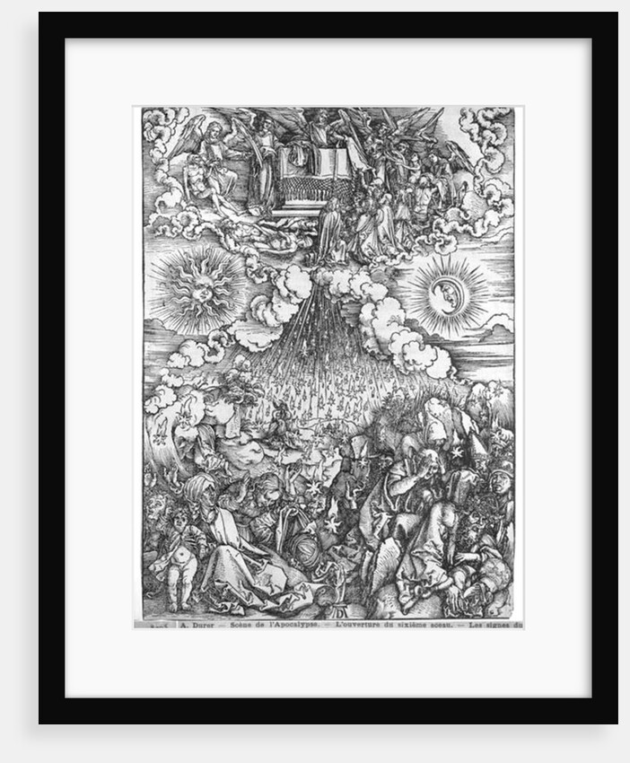 Scene from the Apocalypse, The Opening of the Fifth and Sixth Seals, Latin edition, 1511 by Albrecht Dürer or Duerer