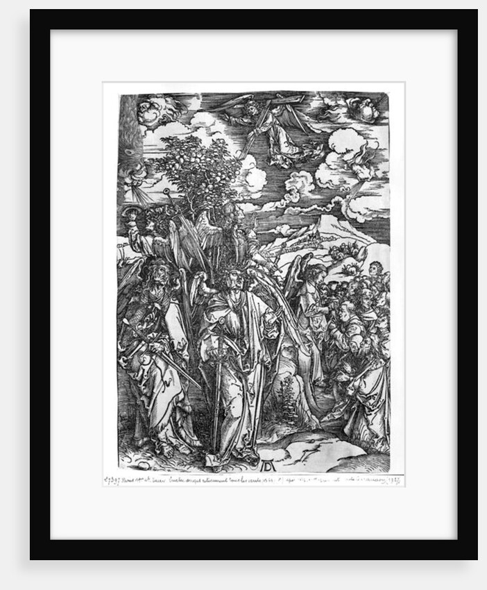 Scene from the Apocalypse, The Four Angels holding the winds, Latin edition, 1511 by Albrecht Dürer or Duerer