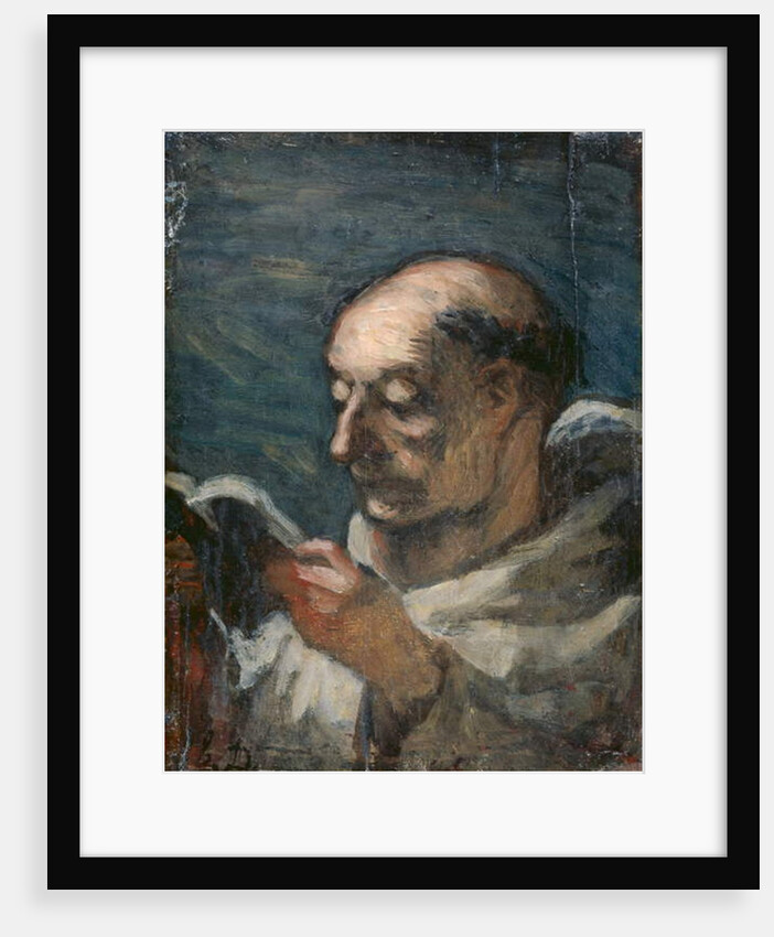 Monk Reading by Honore Daumier