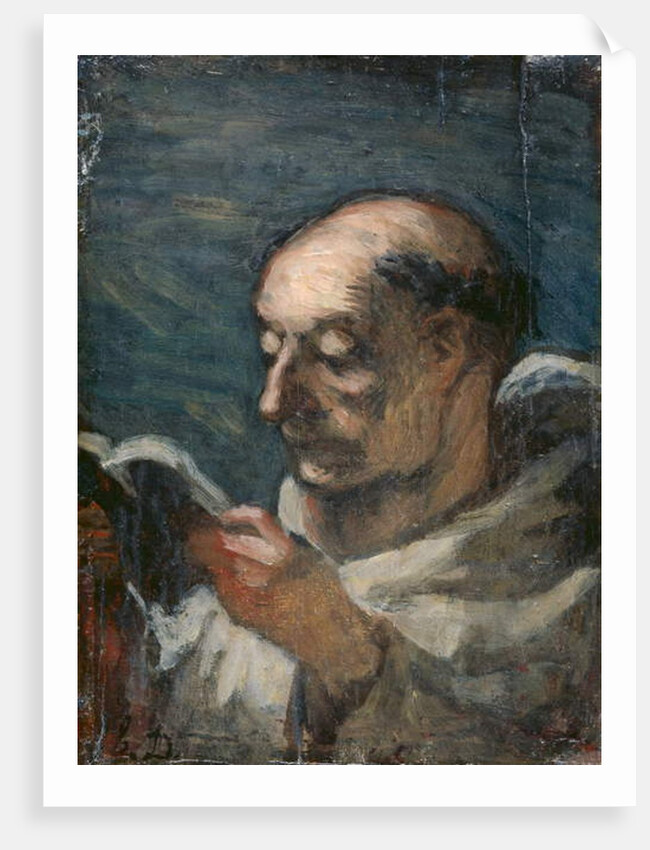 Monk Reading by Honore Daumier