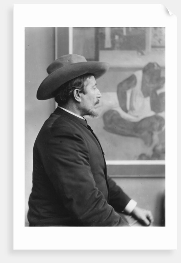 Paul Gauguin in front of his canvases, c.1893 by French Photographer