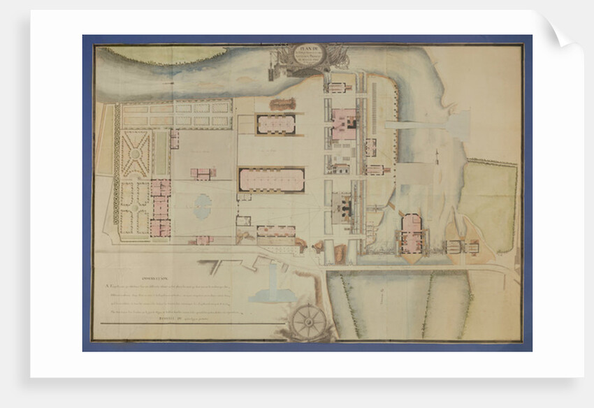 Map of the royal forge and the new projects of Ruelle, near Angouleme, 1786 by French School
