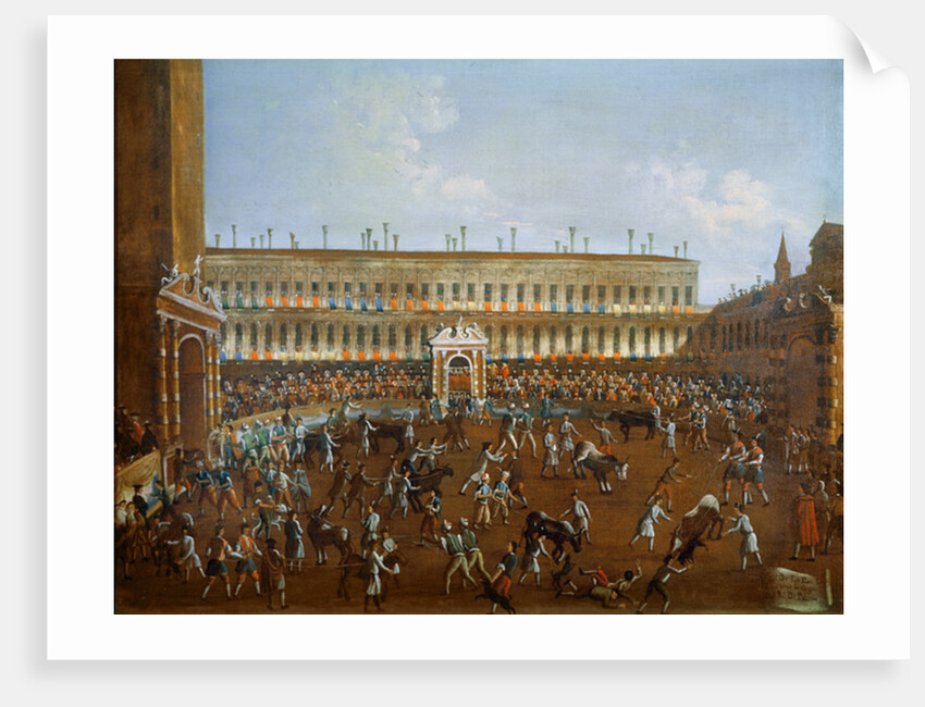 Bullfight in honour of the Prince of Poland, Frederick Christian, 1740 by Gabriele Bella