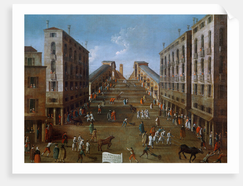 Bullfighting at the Rialto Bridge by Gabriele Bella