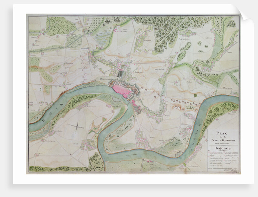 Map of Dusseldorf and surrounding areas by French School