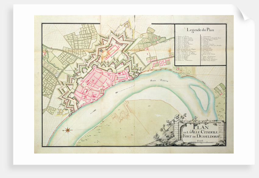 Map of Dusseldorf by French School
