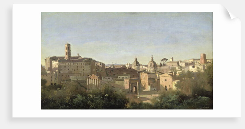 The Forum seen from the Farnese Gardens, Rome, 1826 by Jean Baptiste Camille Corot