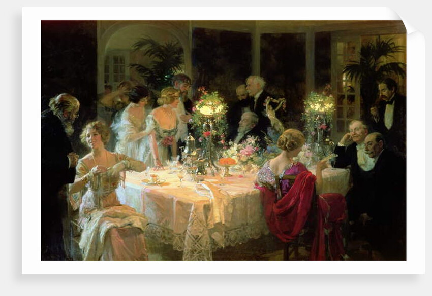 The End of Dinner, 1913 by Jules Alexandre Gruen or Grun