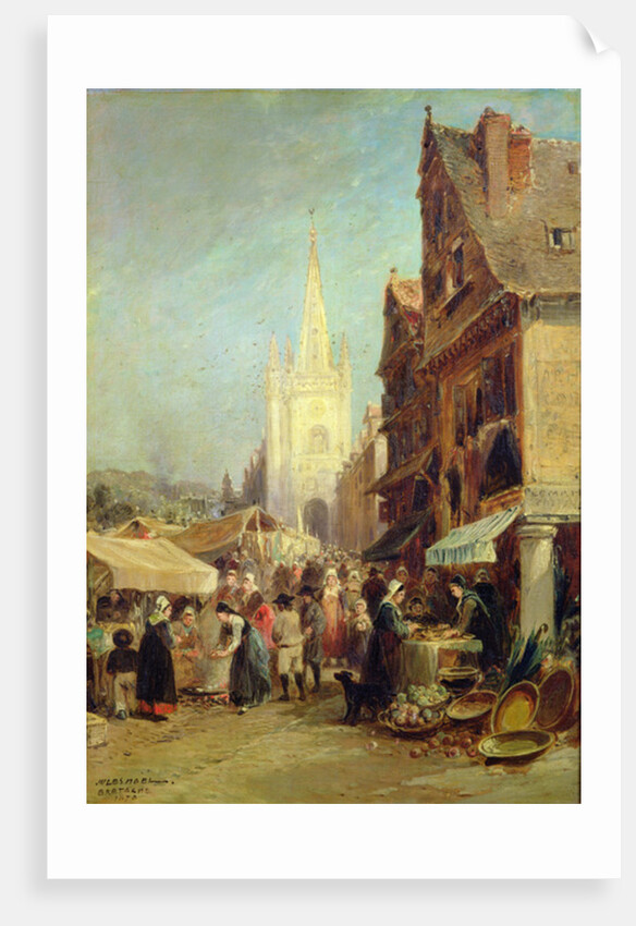 Market at Hennebont by Jules Achille Noel