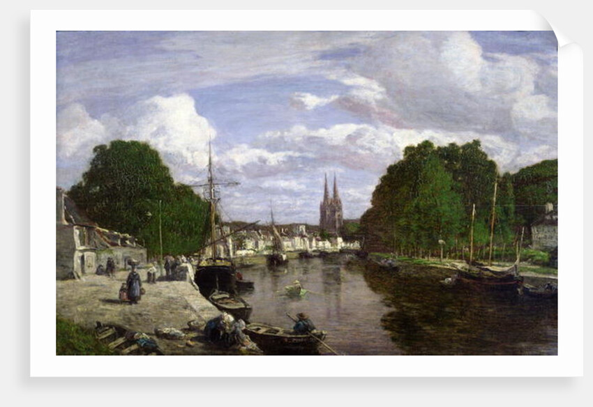 The Port at Quimper, 1857 by Eugene Louis Boudin