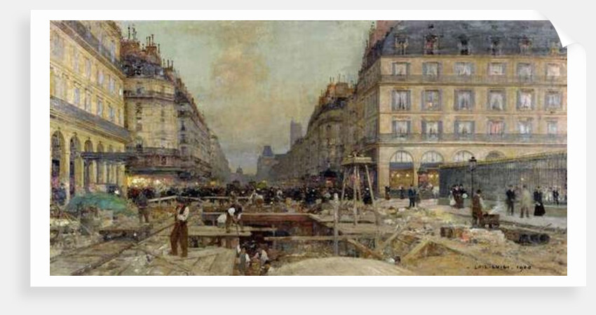 The Construction of the Metro, 1900 by Luigi Loir
