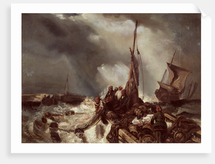 A Fisherman Pulling in a Net, 1868 by Louis Eugene Gabriel Isabey