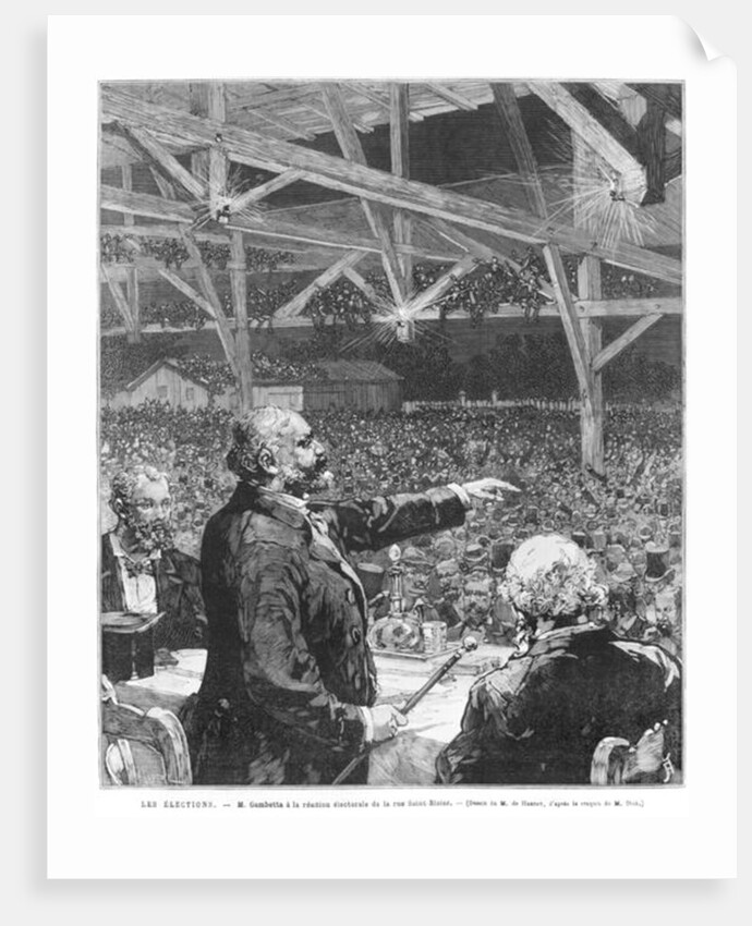Leon Gambetta a la reunion electorale de la rue Sainte-Blaise, c.1879 by Frederic de Haenen