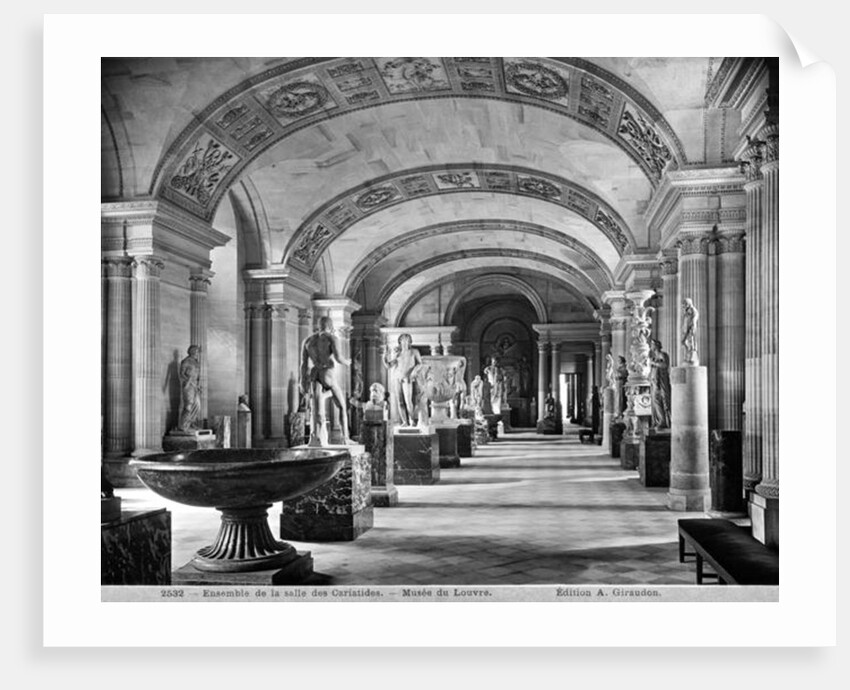 View of the Caryatids' room in the Louvre Museum, c.1900-04 by Adolphe Giraudon