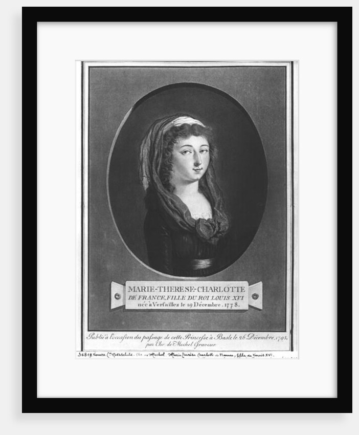Marie-Therese-Charlotte de France aged seventeen by Christian von Mechel