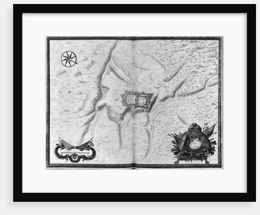 Plan and map of the town, citadel and surroundings of Mont-Louis, 1665 by Sebastien Le Prestre de Vauban