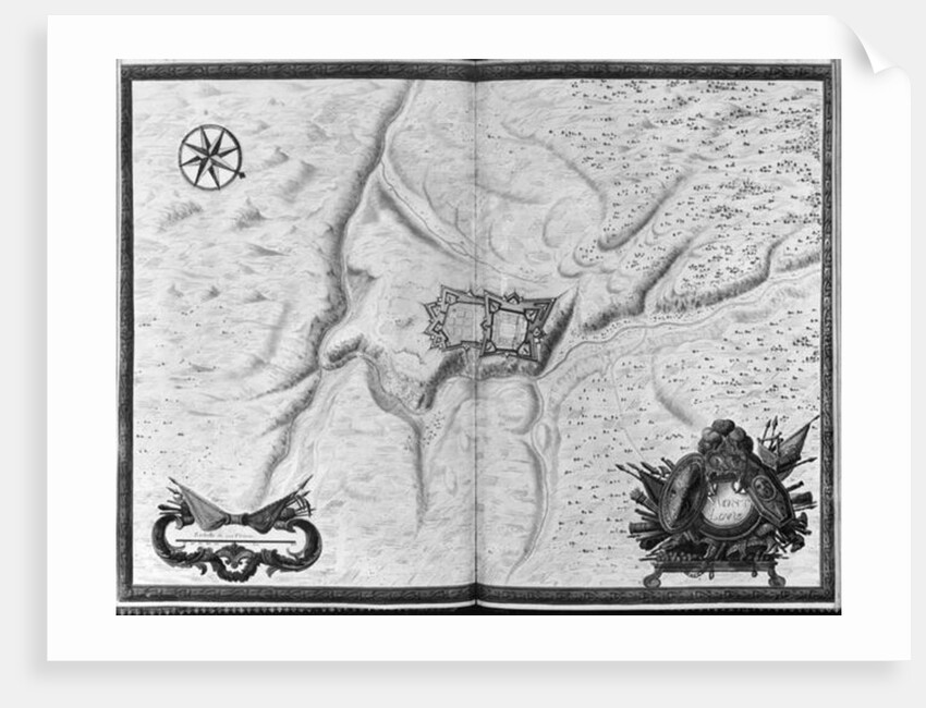 Plan and map of the town, citadel and surroundings of Mont-Louis, 1665 by Sebastien Le Prestre de Vauban