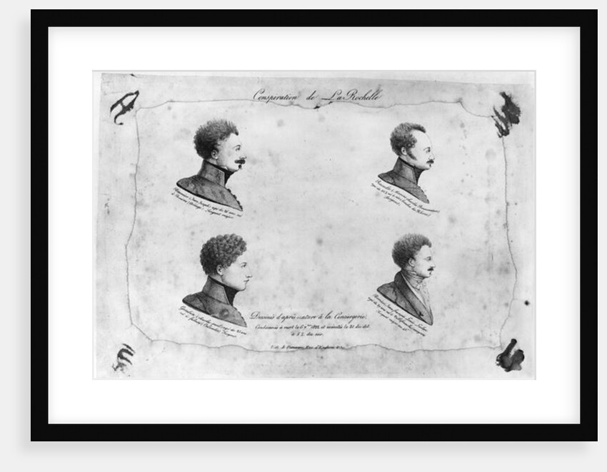 La Rochelle plot, portraits of the four sergeants, after 1822 by French School