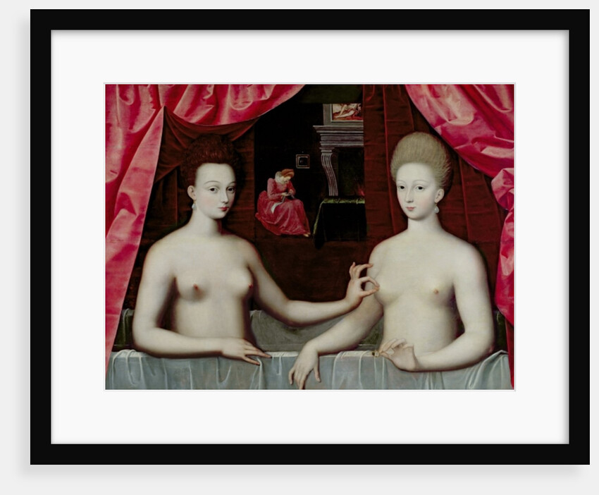 Gabrielle d'Estrées and her sister, the Duchess of Villars, 16th century by Fontainebleau School