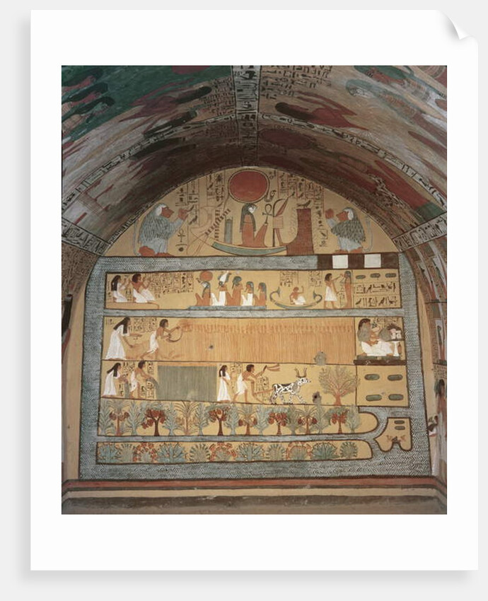 Harvest Scene on the East Wall by Egyptian 19th Dynasty