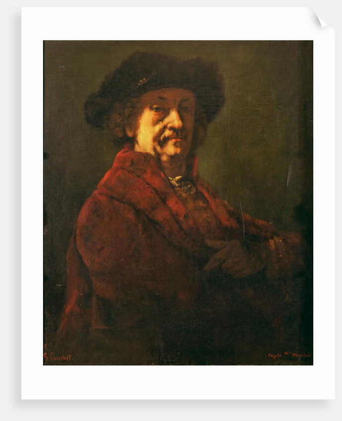 Copy of a Rembrandt Self Portrait, 1869 by Gustave Courbet