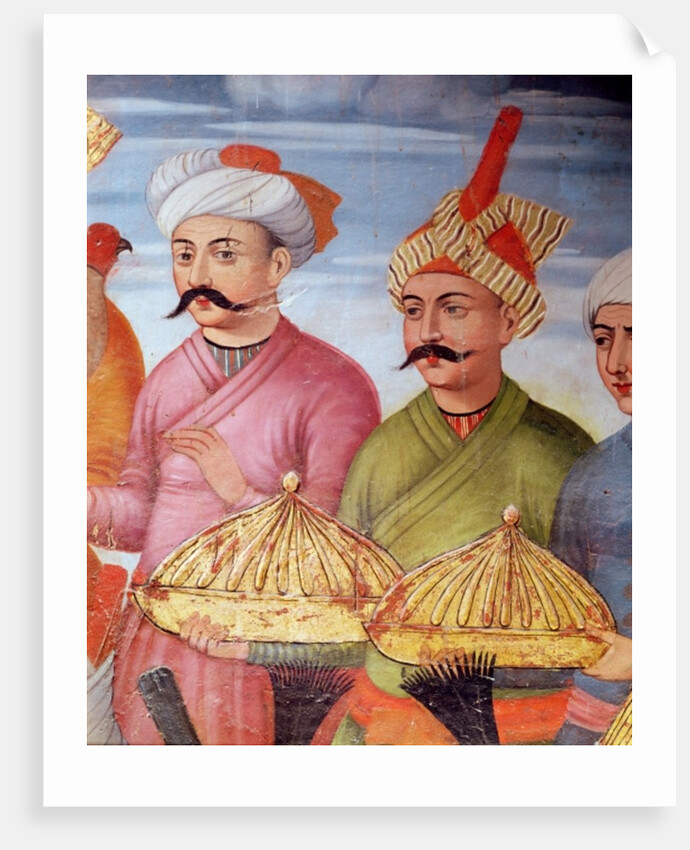 Offering bearers at the Reception for the Ambassador of the Grand Moghul at the Court of the Shah Tahmasp, 1573-76 by Persian School