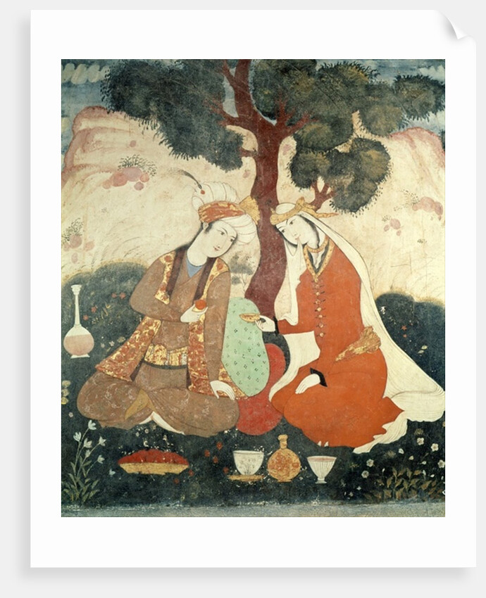 Scene galante from the era of Shah Abbas I, 1585-1627 by School Persian