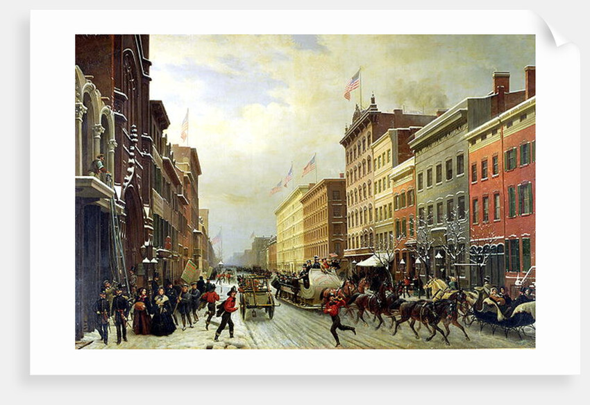 Street Scene in New York by Hippolyte Victor Valentin Sebron