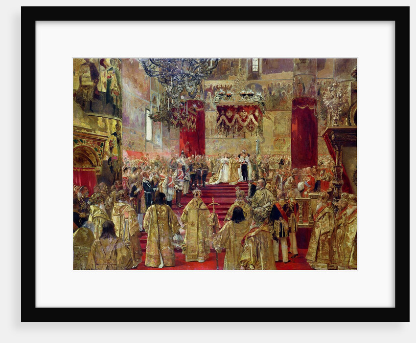 Study for the Coronation of Tsar Nicholas II and Tsarina Alexandra at the Church of the Assumption, Moscow, 14th may 1896 by Henri Gervex