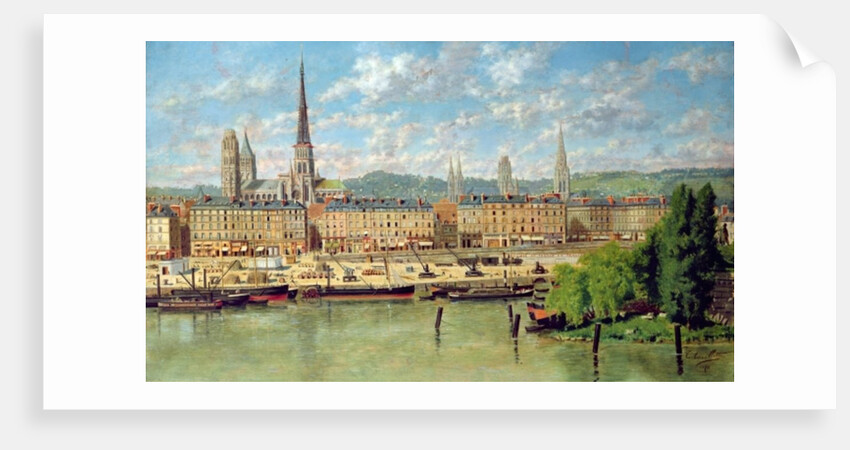 The Port at Rouen, 1878 by Torello Ancillotti