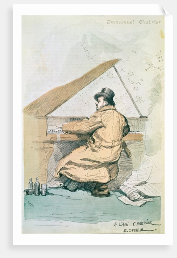 Emmanuel Chabrier, cover illustration from 'La Revue Illustree' by Jean-Baptiste Edouard Detaille