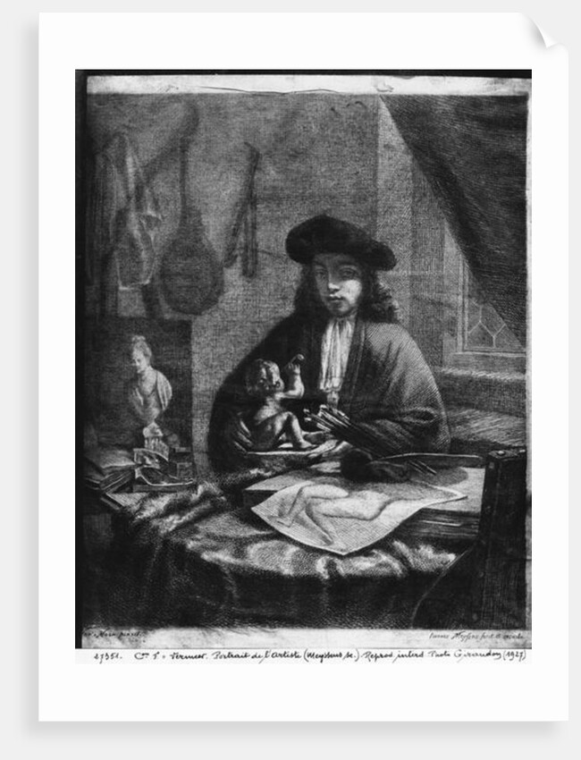 Portrait of a Young Artist, engraved by Johannes Meyssens by Michiel van (after) Musscher