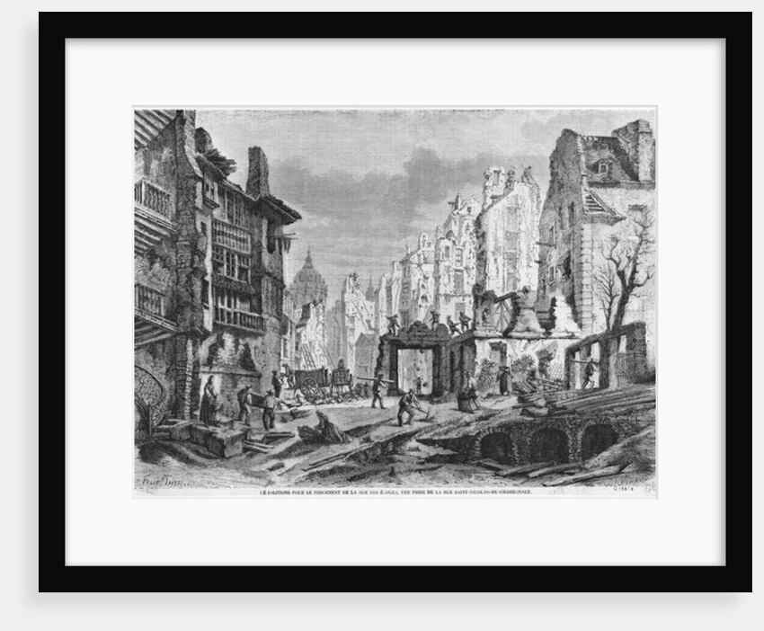 Paris, demolitions for the building of Rue des Ecoles, view taken from rue Saint-Nicolas du Chardonnet by Felix Thorigny